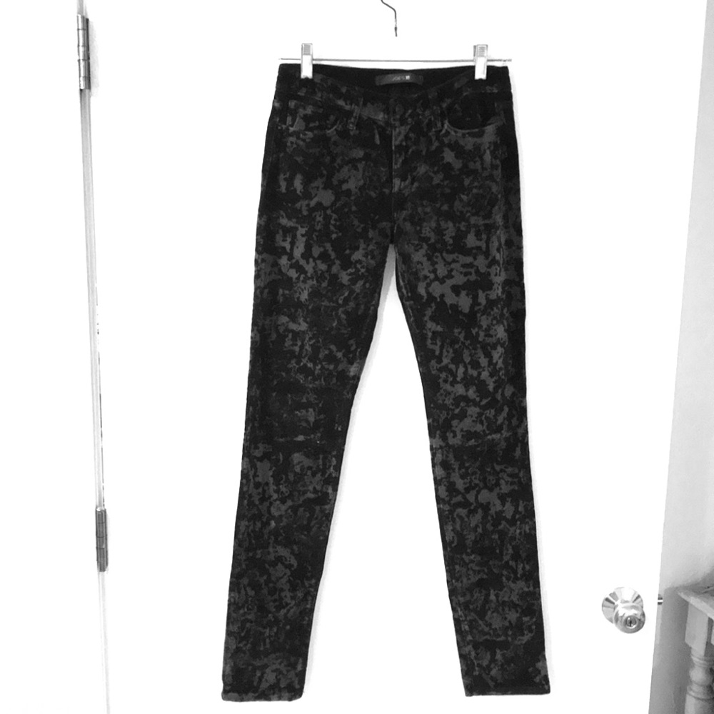 Black Patterned Velvet Joe’s Jeans.